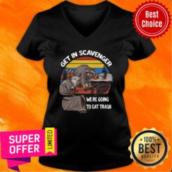 Get In Scavenger We're Going To Eat Trash Vintage V-neck