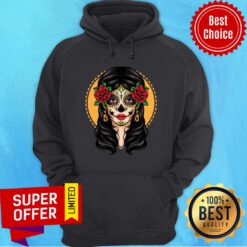 Girl Beauty Day Of The Dead Muertos Sugar Skull Makeup Hoodie