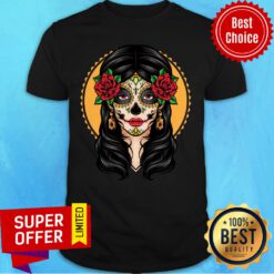 Girl Beauty Day Of The Dead Muertos Sugar Skull Makeup Shirt