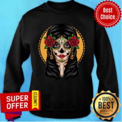 Girl Beauty Day Of The Dead Muertos Sugar Skull Makeup Sweatshirt