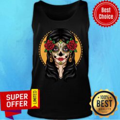 Girl Beauty Day Of The Dead Muertos Sugar Skull Makeup Tank Top
