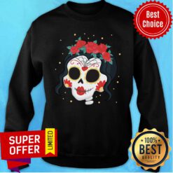 Girl Rose Dia De Muertos Day Of Dead Sugar Skull Sweatshirt