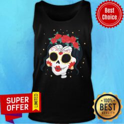 Girl Rose Dia De Muertos Day Of Dead Sugar Skull Tank Top