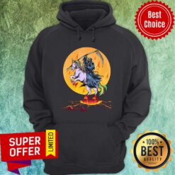 Grim Reaper With Unicorn Under The Moon Halloween Hoodie
