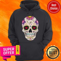 Hand Draw Floral Sugar Skull Sugar Skull Hoodie