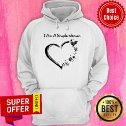 I Am A Simple Woman Chicken Wine Dog Paw And Flip Flop Hoodie