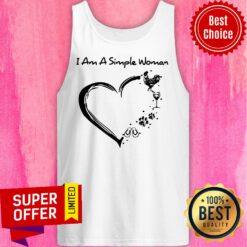 I Am A Simple Woman Chicken Wine Dog Paw And Flip Flop Tank Top