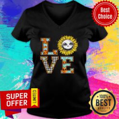 Love Sunflower Jack Skellington Flower V-neck