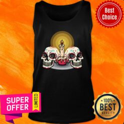 Nice Sugar Skull Candle Dia De Muertos Tank Top
