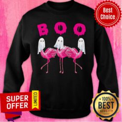Official Boo Ghost Flamingo Halloween Sweatshirt