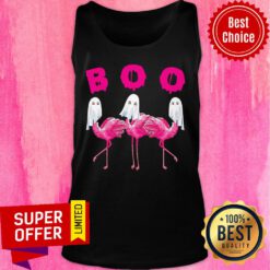 Official Boo Ghost Flamingo Halloween Tank Top