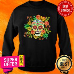 Official Sugar Skull Flower Day Of Dead Sweatshirt