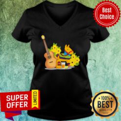 Party Tequila Guitar Day Of The Dead In Mexican Holiday V-neck