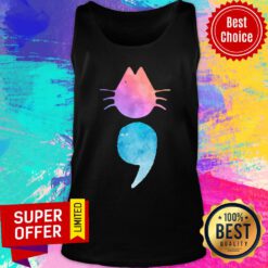 Premium Semicolon Cat Tank Top