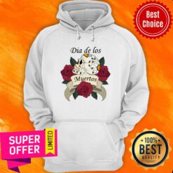 Ribbon Dia De Los Muertos Sugar Skull With Roses Hoodie