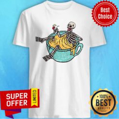 Skeleton Drinking Coffee And Shower Dia De Los Muertos Day Dead Halloween Shirt