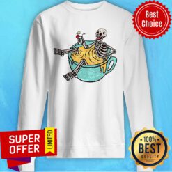 Skeleton Drinking Coffee And Shower Dia De Los Muertos Day Dead Halloween Sweatshirt