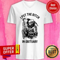 Skeleton I Put The Bitch In Obituary V-neck