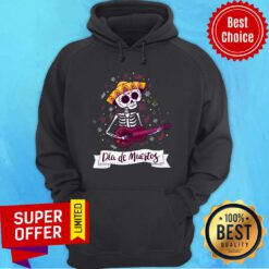 Skeleton Playing Guitar Dia De Muertos Day Of Dead Hoodie