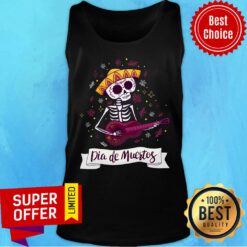 Skeleton Playing Guitar Dia De Muertos Day Of Dead Tank Top