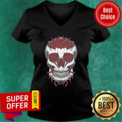 Skull Head Worm Dia De Los Muertos Day Of The Dead V-neck