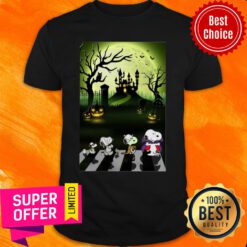 Snoopy Abbey Road Halloween Moon Shirt