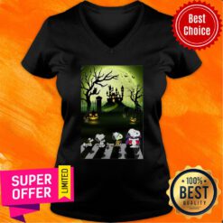 Snoopy Abbey Road Halloween Moon V-neck