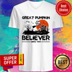 Snoopy Great Pumpkin Believer Since 1966 V-neck