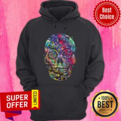 Sugar Skull Watercolor Day Of The Dead Dia De Muertos Hoodie