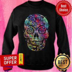 Sugar Skull Watercolor Day Of The Dead Dia De Muertos Sweatshirt