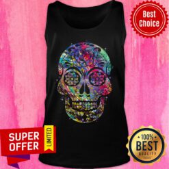 Sugar Skull Watercolor Day Of The Dead Dia De Muertos Tank Top