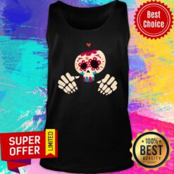 Sugar Skull With Hand Happy Mexico Holiday Tank Top