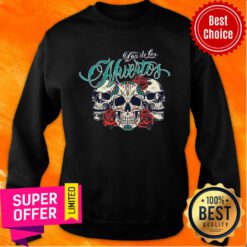 Three Sugar Skull Day Of The Dead Dia De Los Muertos Colorful Sweatshirt