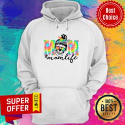 Tie Dye Mom Life Bun Hair Skull Hoodie