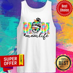 Tie Dye Mom Life Bun Hair Skull Tank Top