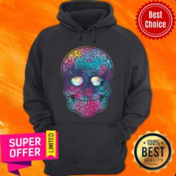 Watercolor Sugar Skull Day Of The Dead Hoodie
