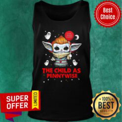 Baby Yoda Balloon Ghost The Child As Pennywise Halloween Tank Top