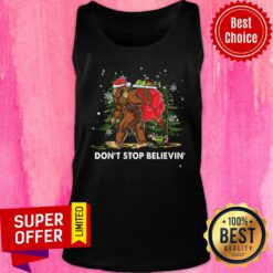 Bigfoot Christmas Don't Stop Believin' Tank Top