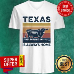 Buffalo Texas Is Always Home Vintage Retro V-neck