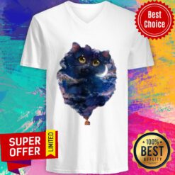 Cat Miracle On Hot Air Balloon For Cat Lover V-neck