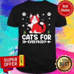 Cats For Everybody Snow Paw Cat Christmas Shirt