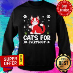 Cats For Everybody Snow Paw Cat Christmas Sweatshirt