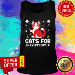 Cats For Everybody Snow Paw Cat Christmas Tank Top