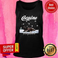 Cocaine Cat Funny Everywhere Snowny Christmas Tank Top