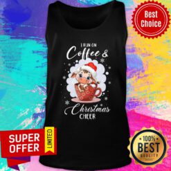 Cow I Run On Coffee And Christmas Cheer Tank Top