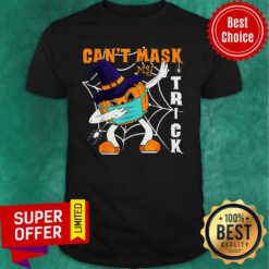 Dabbing Pumpkin Wearing Face Mask Halloween Can't Mask Trick Shirt