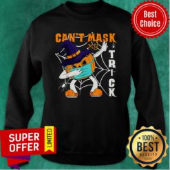 Dabbing Pumpkin Wearing Face Mask Halloween Can't Mask Trick Sweatshirt