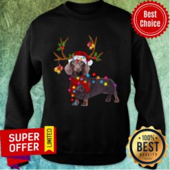 Dachshund Reindeer Light Christmas Sweatshirt