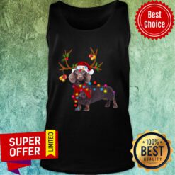 Dachshund Reindeer Light Christmas Tank Top