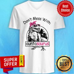 Don't Mess With Auntasaurus V-neck